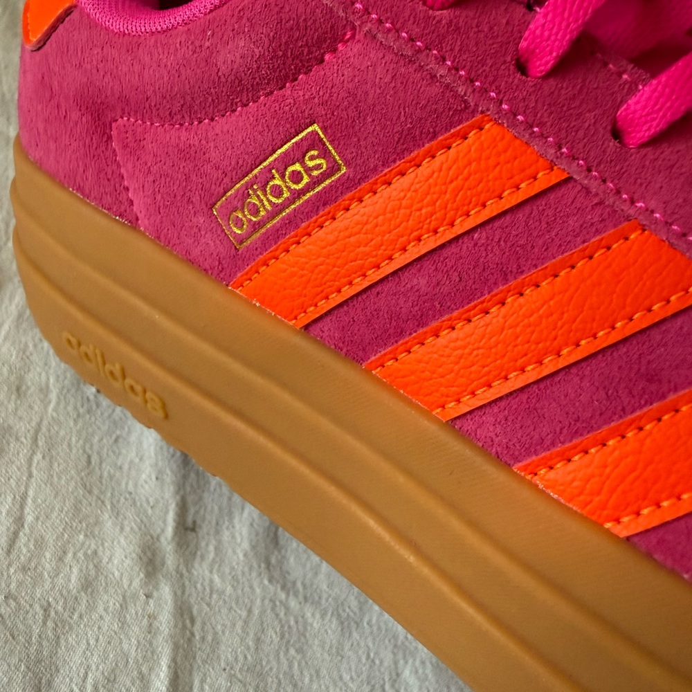 Adidas VL Court Bold Shoes Womens Sz 7 Shock Pink/Orange Sneakers JQ5636 - Picture 4 of 11